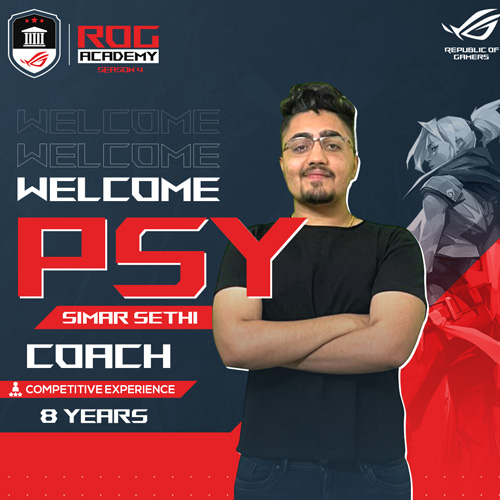 ASUS onboards Simar 'Psy' Sethi as the official coach for ROG Academy Season 4