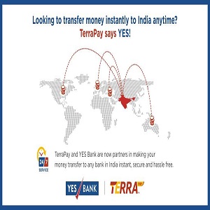 TerraPay, along with YES Bank, to provide 24x7 money transfer service in India