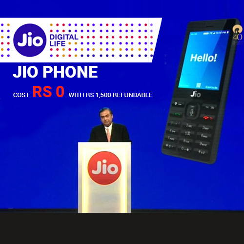 JioPhone launched for free with Rs. 1,500 Deposit and Unlimited 4G Data