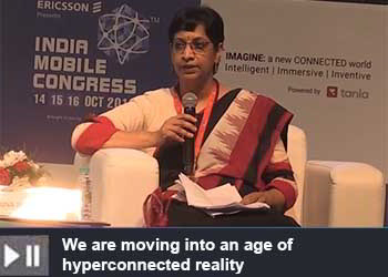 Aruna Sundararajan - IAS Former Chairman DCC & Secretary (T) Department of Telecommunications GOI at India Mobile Congress 2019