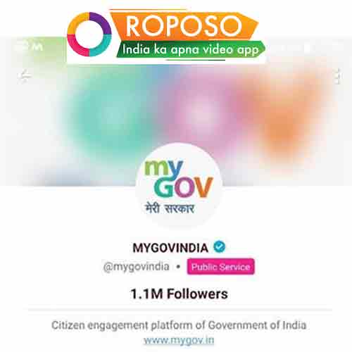 MyGov supports Roposo in PM Modi's #AatmaNirbharBharatAbhiyaan Campaign