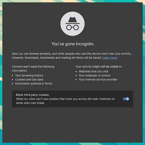 Google Chrome Incognito Mode warning updated