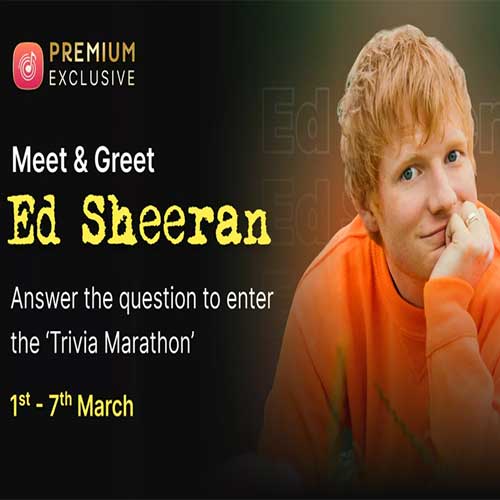 Wynk Music offers users an exclusive one-on-one meeting with Ed Sheeran